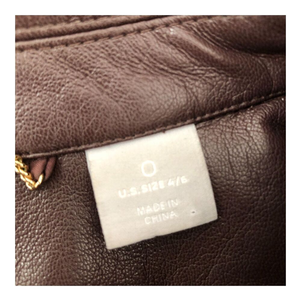 Chico's Chocolate Brown Corpcore Country Western Faux Leather Snap‎ Jacket  S - Picture 14 of 16